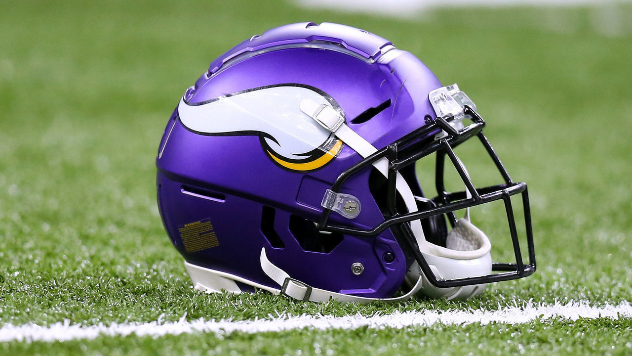 NEW ORLEANS, LOUISIANA - JANUARY 05: A Minnesota Vikings helmet is pictured against the New Orleans Saints during a game at the Mercedes Benz Superdome on January 05, 2020 in New Orleans, Louisiana.