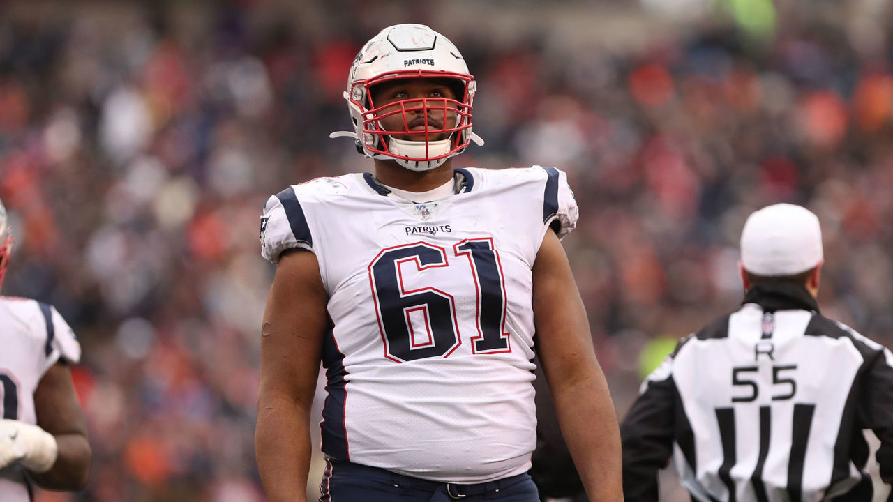 CINCINNATI, OH - DECEMBER 15: New England Patriots offensive tackle Marcus Cannon (61) during the game against the New England Patriots and the Cincinnati Bengals on December 15th 2019, at Paul Brown Stadium in Cincinnati, OH.