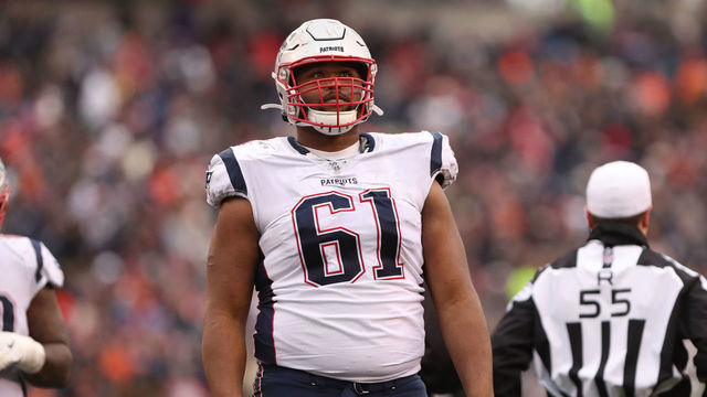 CINCINNATI, OH - DECEMBER 15: New England Patriots offensive tackle Marcus Cannon (61) during the game against the New England Patriots and the Cincinnati Bengals on December 15th 2019, at Paul Brown Stadium in Cincinnati, OH.
