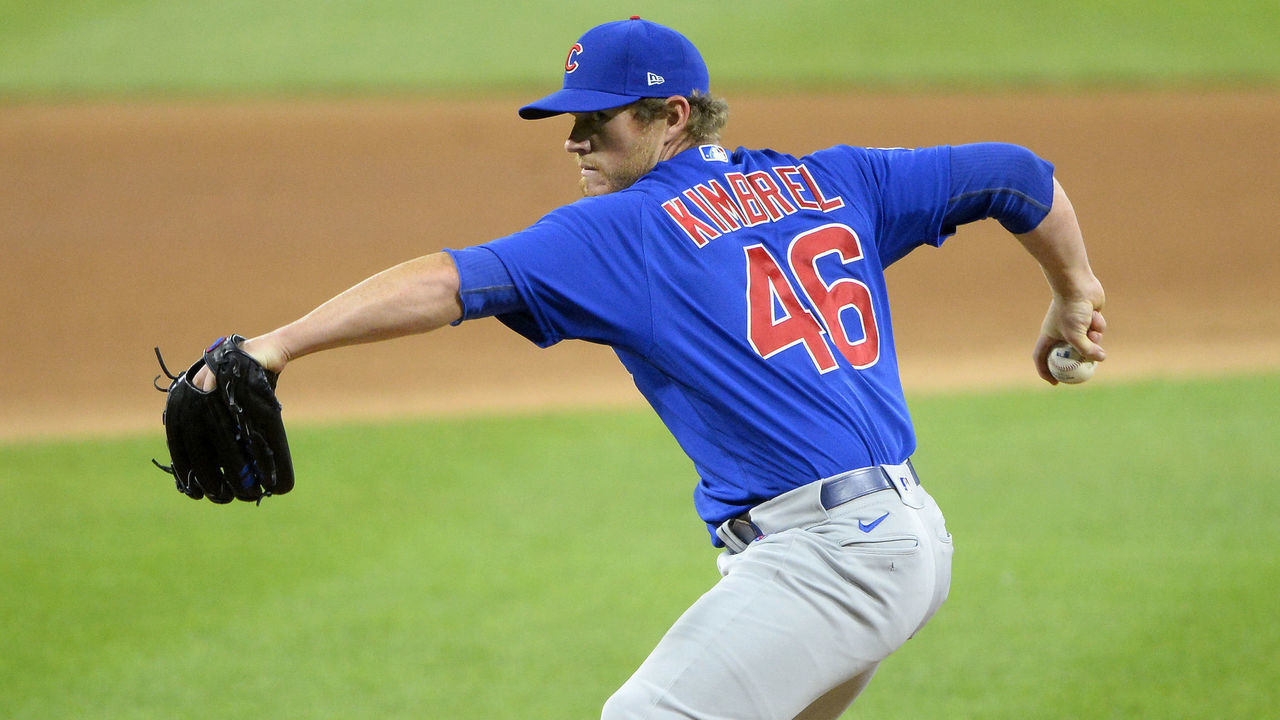 CHICAGO - JULY 20: Craig Kimbrell of the Chicago Cubs pitches during an exhibition game against the Chicago White Sox on July 20, 2020 at Guaranteed Rate Field in Chicago, Illinois.