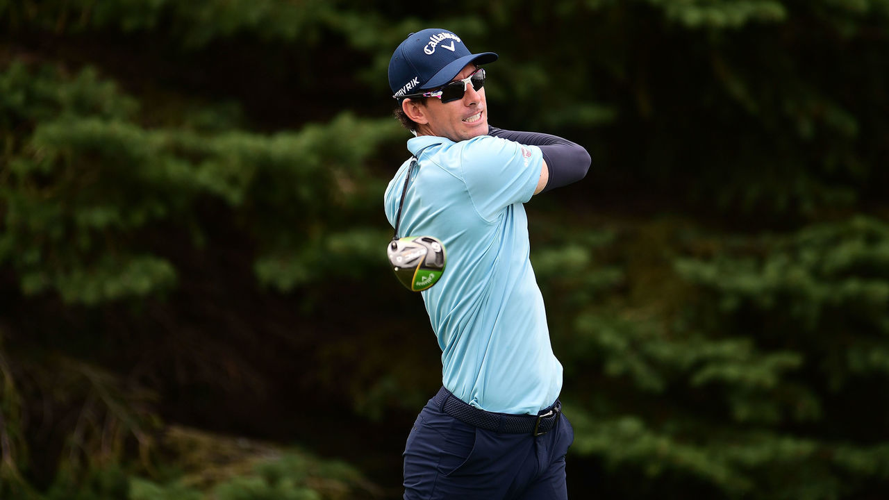 BLAINE, MINNESOTA - JULY 25: Dylan Frittelli of South Africa plays his shot from the second tee during the third round of the 3M Open on July 25, 2020 at TPC Twin Cities in Blaine, Minnesota.