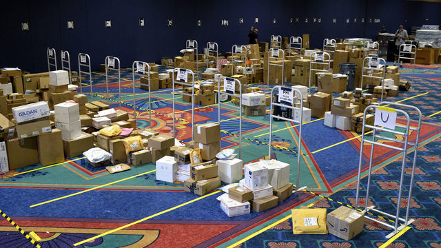 ORLANDO, FL - JULY 27: A general overall view of the warehouse at Coronado Springs as part of the NBA Restart 2020 on July 27, 2020 in Orlando, Florida. NOTE TO USER: User expressly acknowledges and agrees that, by downloading and/or using this photograph, user is consenting to the terms and conditions of the Getty Images License Agreement. Mandatory Copyright Notice: Copyright 2020 NBAE