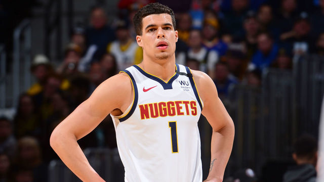 DENVER, CO - MARCH 1: Michael Porter Jr. #1 of the Denver Nuggets looks on during the game against the Toronto Raptors on March 1, 2020 at the Pepsi Center in Denver, Colorado. NOTE TO USER: User expressly acknowledges and agrees that, by downloading and/or using this Photograph, user is consenting to the terms and conditions of the Getty Images License Agreement. Mandatory Copyright Notice: Copyright 2020 NBAE