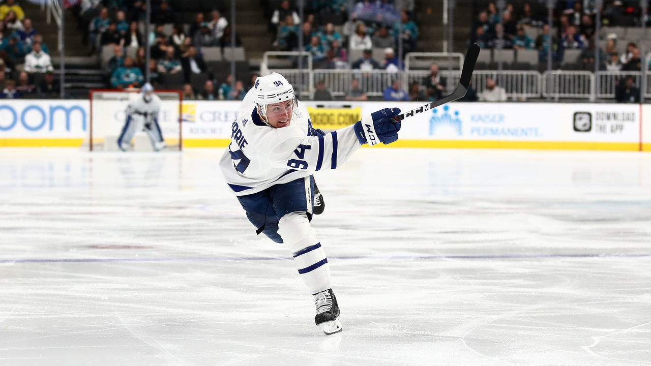 SAN JOSE, CALIFORNIA - MARCH 03: Tyson Barrie #94 of the Toronto Maple Leafs in action against the San Jose Sharks at SAP Center on March 03, 2020 in San Jose, California.