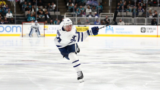 SAN JOSE, CALIFORNIA - MARCH 03: Tyson Barrie #94 of the Toronto Maple Leafs in action against the San Jose Sharks at SAP Center on March 03, 2020 in San Jose, California.