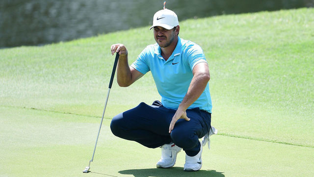 MEMPHIS, TENNESSEE - JULY 30: Brooks Koepka of the United States looks over a putt on the ninth green during the first round of the World Golf Championship-FedEx St Jude Invitational at TPC Southwind on July 30, 2020 in Memphis, Tennessee.