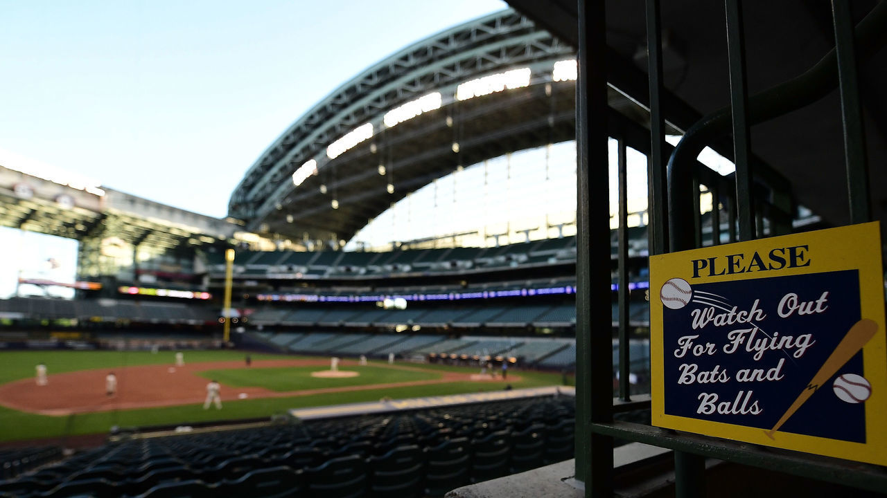 MILWAUKEE, WISCONSIN - JULY 17: A general view of Miller Park during Summer Workouts for the Milwaukee Brewers on July 17, 2020 in Milwaukee, Wisconsin.