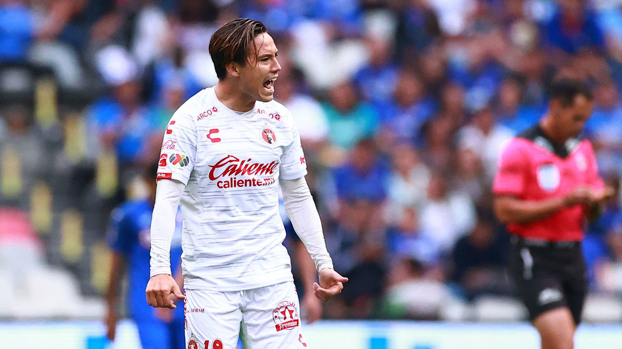 MEXICO CITY, MEXICO - MARCH 07: Erick Torres #19 of Tijuana celebrates after scoring the second goal of his team during the 9th round match between Cruz Azul and Tijuana as part of the Torneo Clausura 2020 Liga MX at Azteca Stadium on March 07, 2020 in Mexico City, Mexico.