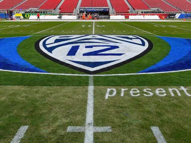 SANTA CLARA, CALIFORNIA - DECEMBER 06: A general interior view of Levi's Stadium during the Pac-12 Championship football game between the Oregon Ducks and the Utah Utes at Levi's Stadium on December 6, 2019 in Santa Clara, California. The Oregon Ducks won 37-15. (Alika Jenner/Getty Images)