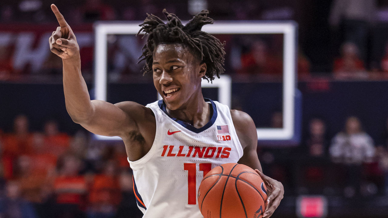 CHAMPAIGN, IL - MARCH 08: Ayo Dosunmu #11 of the Illinois Fighting Illini is seen during the game against the Iowa Hawkeyes at State Farm Center on March 8, 2020 in Champaign, Illinois.