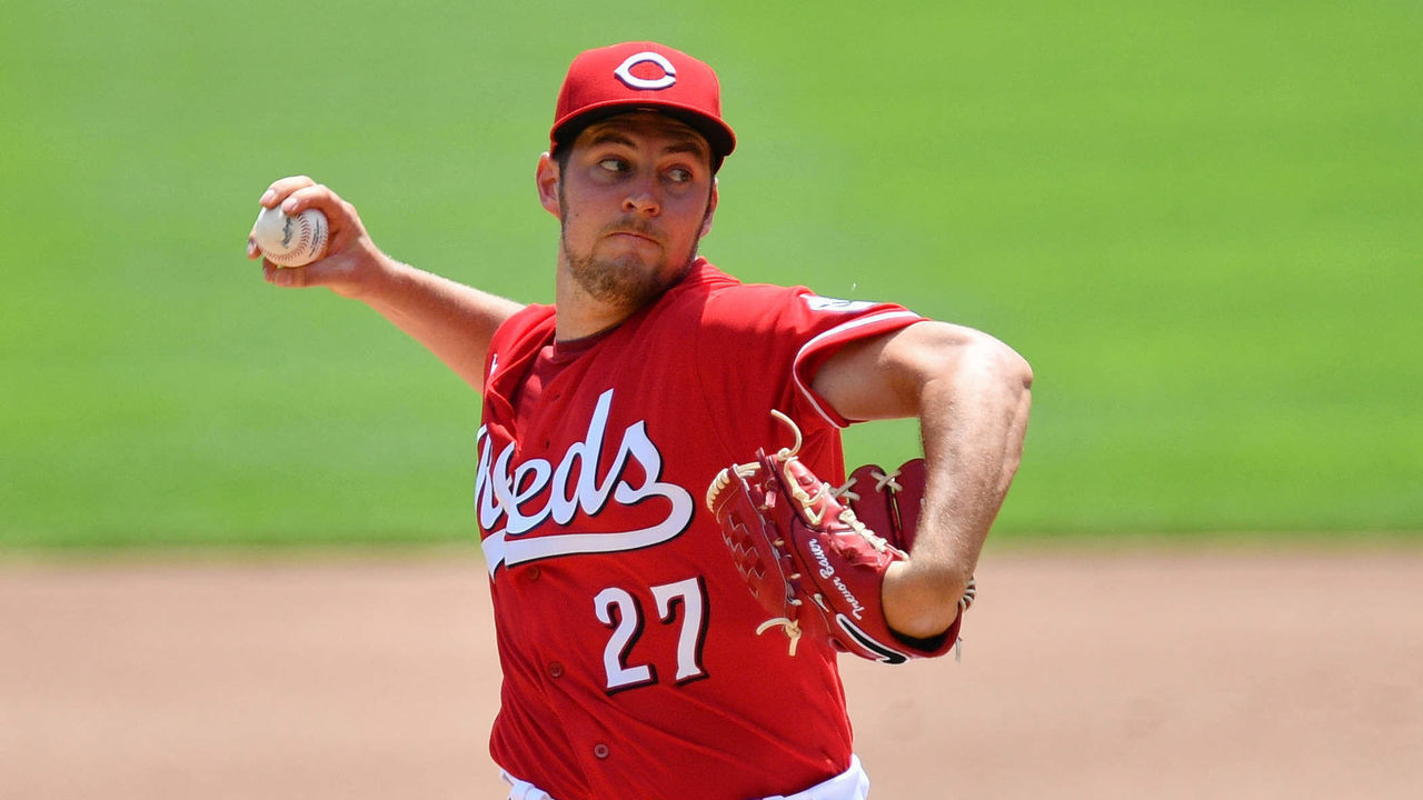 CINCINNATI, OH - JULY 26: Trevor Bauer #27 of the Cincinnati Reds pitches against the Detroit Tigers at Great American Ball Park on July 26, 2020 in Cincinnati, Ohio.
