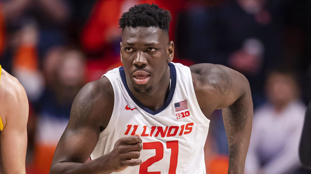 CHAMPAIGN, IL - MARCH 08: Kofi Cockburn #21 of the Illinois Fighting Illini is seen during the game against the Iowa Hawkeyes at State Farm Center on March 8, 2020 in Champaign, Illinois.