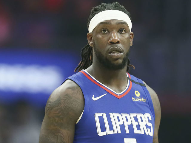 LOS ANGELES, CA - MARCH 1: Montrezl Harrell #5 of the LA Clippers looks on during a game at the Staples Center on March 1, 2020 in Los Angeles, CA. Mandatory Credit: 2020 NBAE
