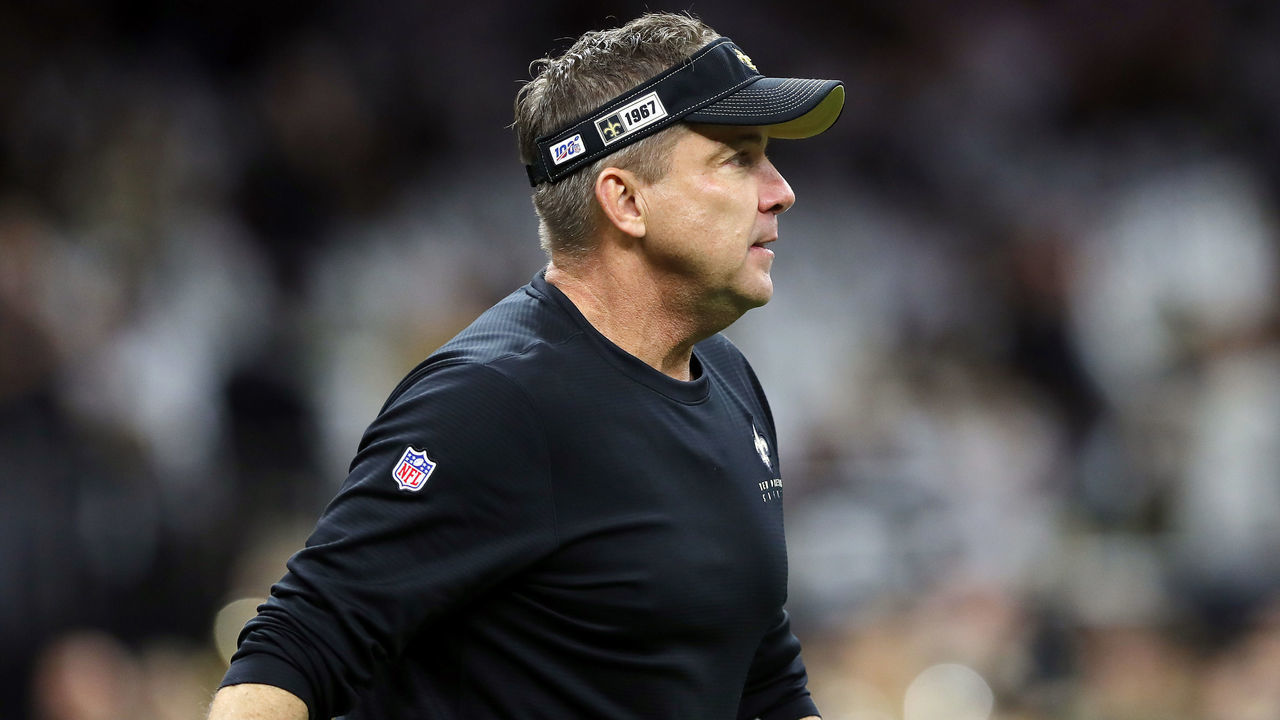 NEW ORLEANS, LOUISIANA - JANUARY 05: Head coach Sean Payton of the New Orleans Saints looks on before the NFC Wild Card Playoff game against the Minnesota Vikings at Mercedes Benz Superdome on January 05, 2020 in New Orleans, Louisiana.