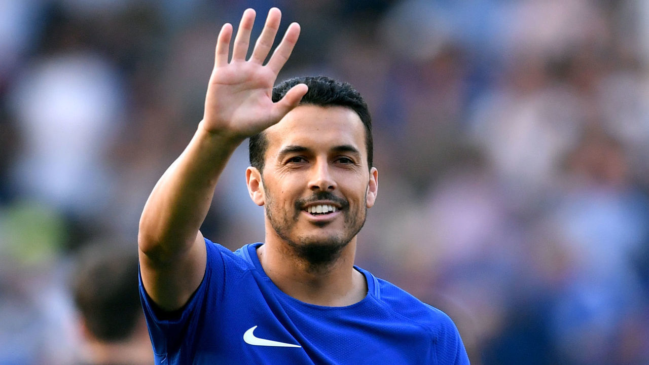 Chelsea's Pedro waves to the fans at the end of the Premier League match at Stamford Bridge, London.