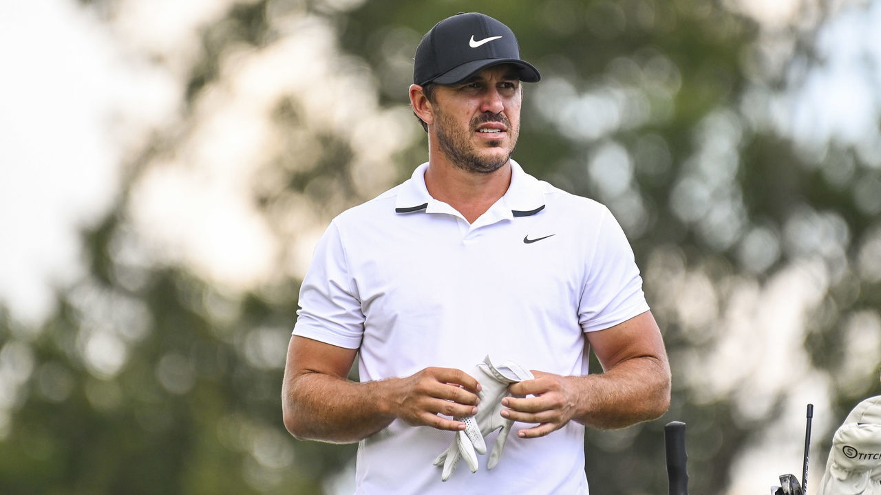 MEMPHIS, TN - AUGUST 02: Brooks Koepka waits to tee off on the ninth hole during the final round of the World Golf Championships-FedEx St. Jude Invitational at TPC Southwind on August 2, 2020 in Memphis, Tennessee.