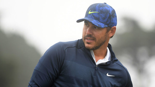SAN FRANCISCO, CALIFORNIA - AUGUST 04: Brooks Koepka of the United States looks on from the putting green during a practice round prior to the 2020 PGA Championship at TPC Harding Park on August 04, 2020 in San Francisco, California.