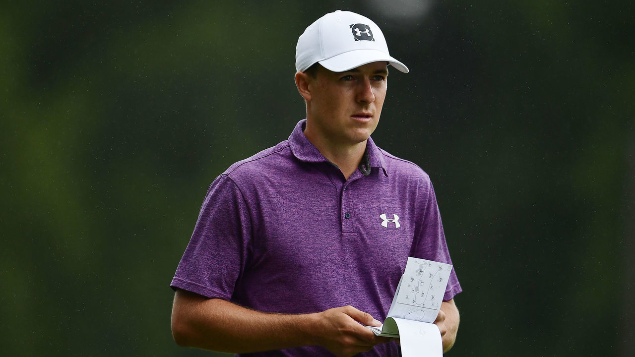 MEMPHIS, TENNESSEE - AUGUST 01: Jordan Spieth of the United States looks on from the second tee during the third round of the World Golf Championship-FedEx St Jude Invitational at TPC Southwind on August 01, 2020 in Memphis, Tennessee.