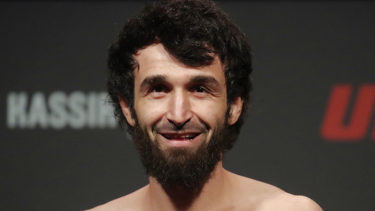 MOSCOW, RUSSIA - NOVEMBER 8, 2019: Featherweight MMA fighter Zabit Magomedsharipov of Russia during a weigh-in prior to the UFC Fight Night 163 at the CSKA Arena. Valery Sharifulin/TASS