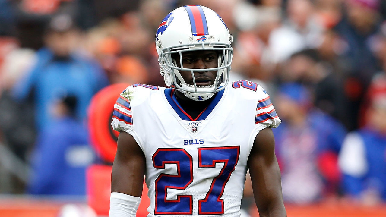 CLEVELAND, OH - NOVEMBER 10: Tre"u2019Davious White #27 of the Buffalo Bills lines up for a play during the game against the Cleveland Browns at FirstEnergy Stadium on November 10, 2019 in Cleveland, Ohio.