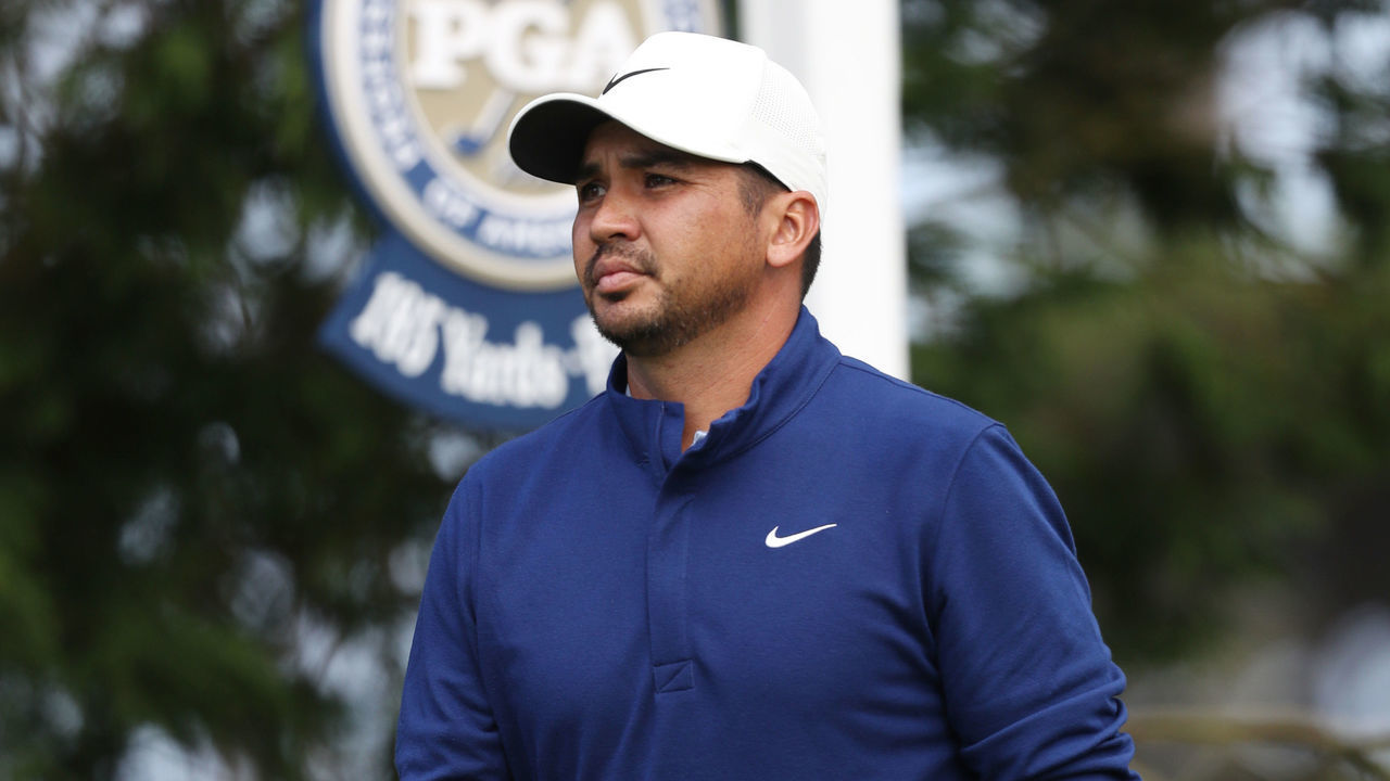 SAN FRANCISCO, CALIFORNIA - AUGUST 06: Jason Day of Australia walks off the third tee during the first round of the 2020 PGA Championship at TPC Harding Park on August 06, 2020 in San Francisco, California.