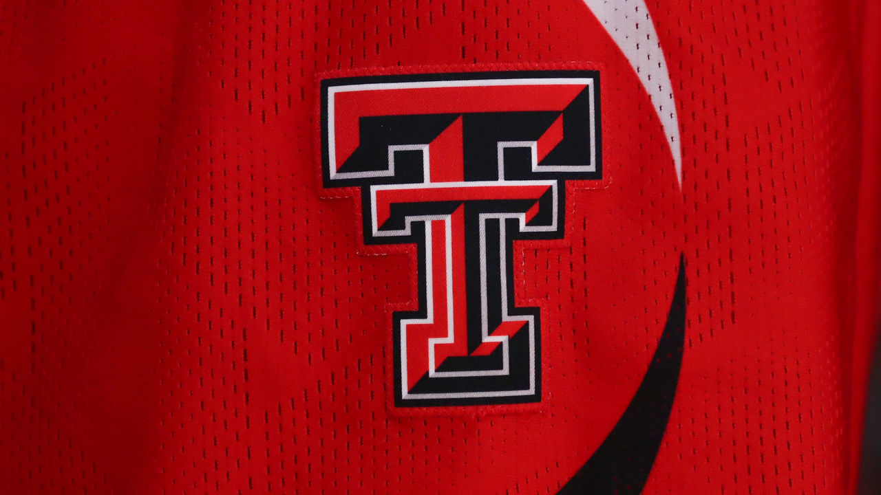NEW YORK, NY - DECEMBER 10: A general view of the Texas Tech Red Raiders uniform logo during the second half of the Jimmy V Classic college basketball game between the Louisville Cardinals and the Texas Tech Red Raiders on December 10, 2019 at Madison Square Garden in New York, NY.