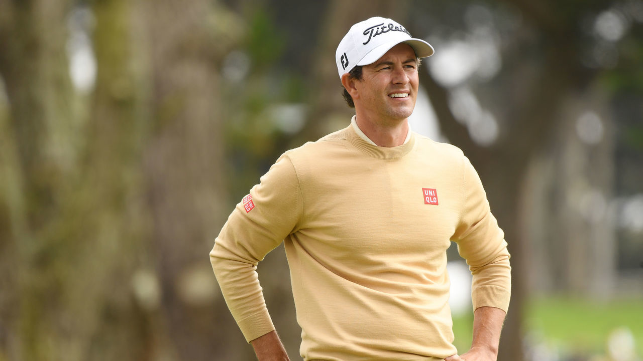 SAN FRANCISCO, CALIFORNIA - AUGUST 06: Adam Scott of Australia prepares to play the sixth tee during the first round of the 2020 PGA Championship at TPC Harding Park on August 06, 2020 in San Francisco, California.