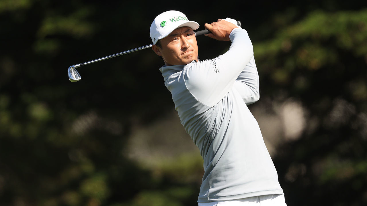 SAN FRANCISCO, CALIFORNIA - AUGUST 07: Haotong Li of China plays his shot from the 11th tee during the second round of the 2020 PGA Championship at TPC Harding Park on August 07, 2020 in San Francisco, California.