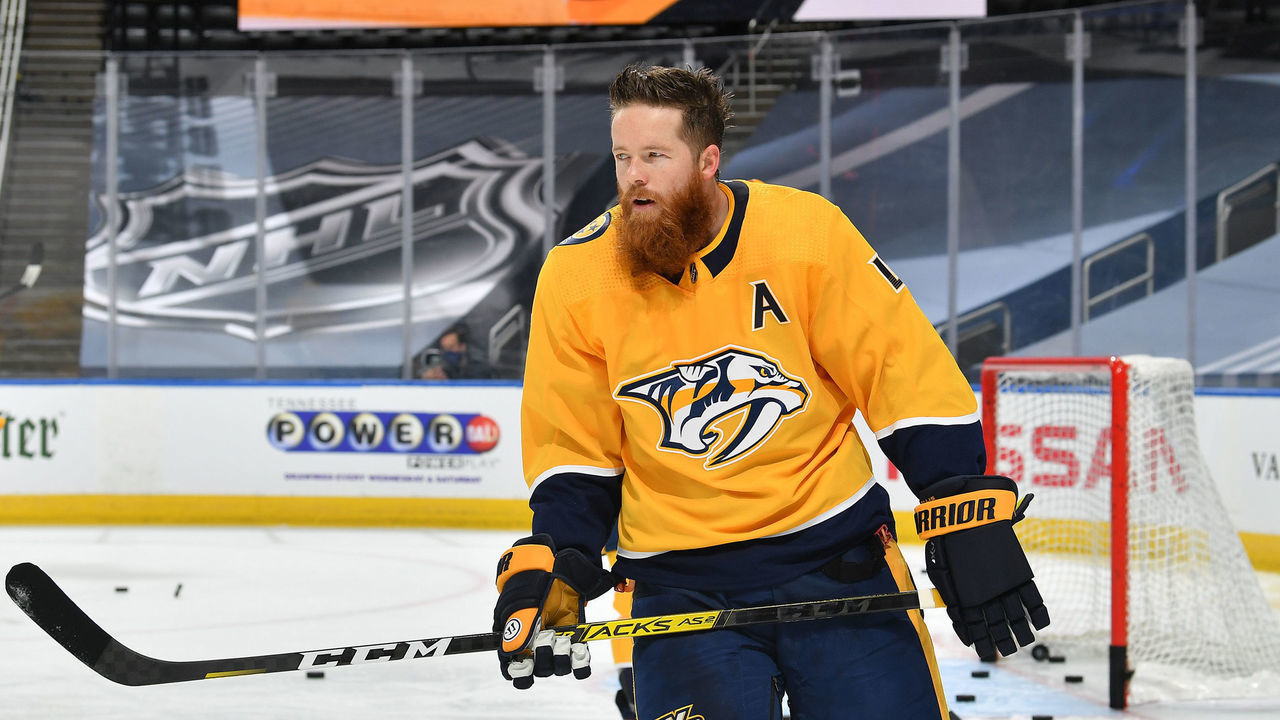 EDMONTON, ALBERTA - AUGUST 02: Ryan Ellis #4 of the Nashville Predators warms up prior to Game One of the Western Conference Qualification Round against the Arizona Coyotes at Rogers Place on August 02, 2020 in Edmonton, Alberta.
