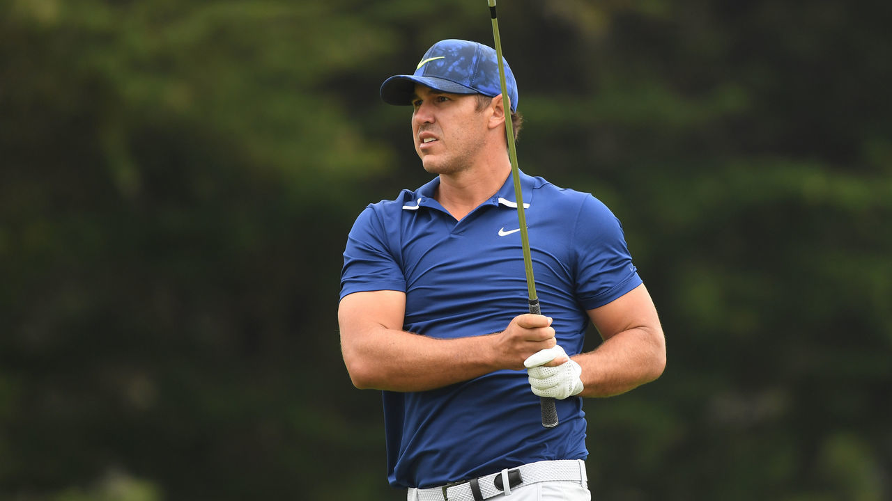 SAN FRANCISCO, CALIFORNIA - AUGUST 08: Brooks Koepka of the United States plays a shot on the fourth hole during the third round of the 2020 PGA Championship at TPC Harding Park on August 08, 2020 in San Francisco, California.