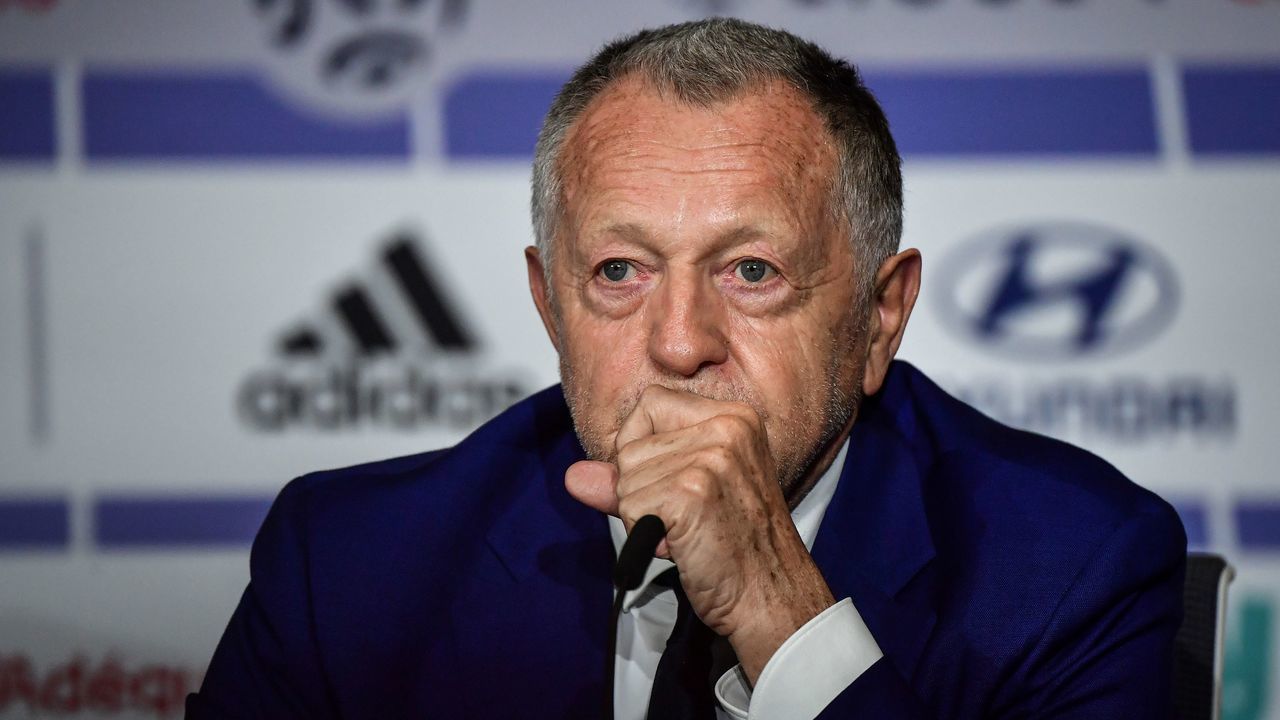 Olympique Lyonnais French president Jean-Michel Aulas gives a press conference, on June 10, 2020 in Decines Charpieu, to present the club's newly appointed forward.