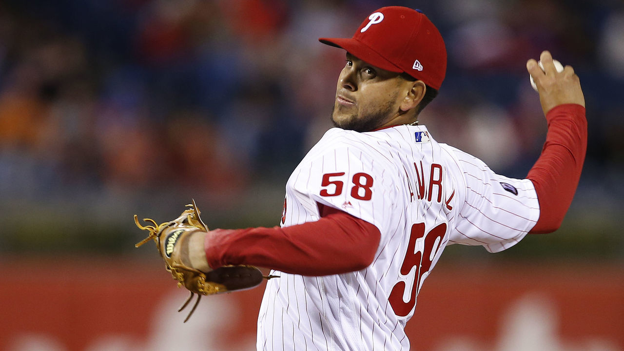 PHILADELPHIA, PA - SEPTEMBER 30: Henderson Alvarez #58 of the Philadelphia Phillies in action against the New York Mets during a game at Citizens Bank Park on September 30, 2017 in Philadelphia, Pennsylvania.
