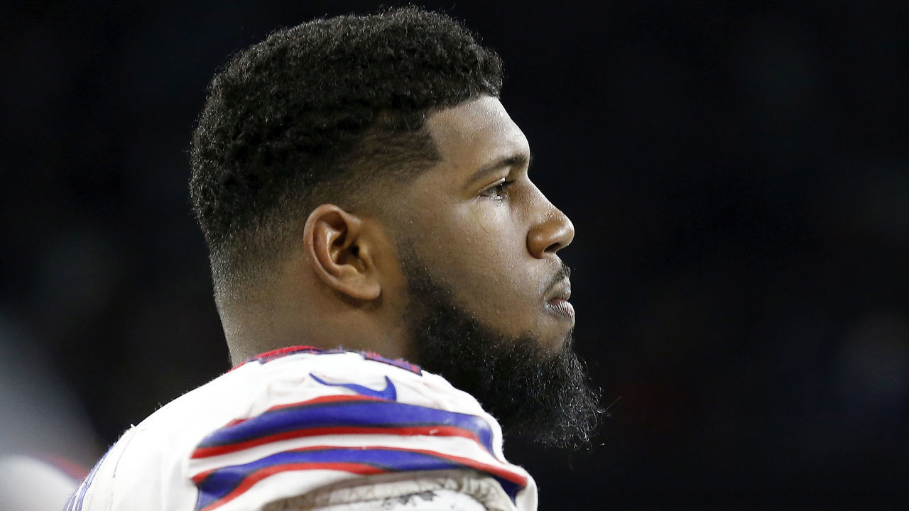 HOUSTON, TEXAS - JANUARY 04: Ed Oliver #91 of the Buffalo Bills reacts on the sideline in the fourth quarter of the AFC Wild Card Playoff game against the Houston Texans at NRG Stadium on January 04, 2020 in Houston, Texas.