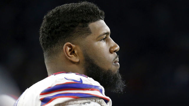 HOUSTON, TEXAS - JANUARY 04: Ed Oliver #91 of the Buffalo Bills reacts on the sideline in the fourth quarter of the AFC Wild Card Playoff game against the Houston Texans at NRG Stadium on January 04, 2020 in Houston, Texas.
