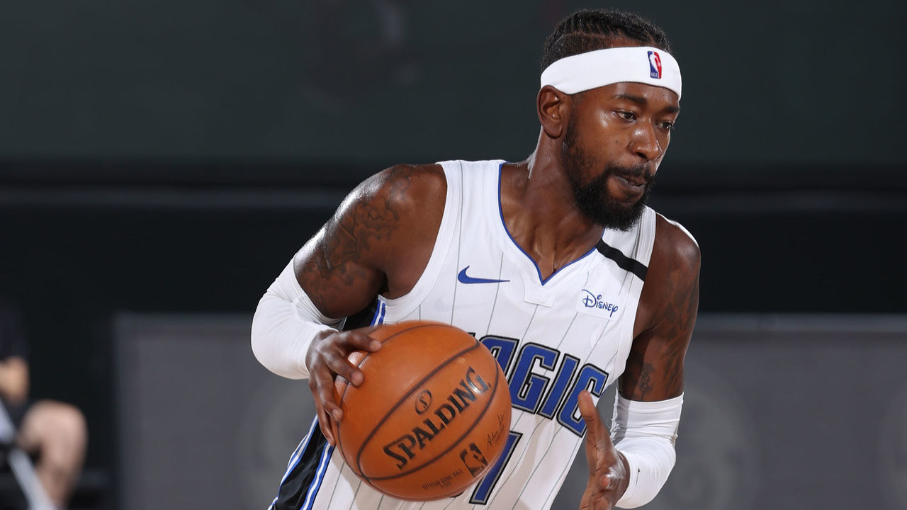 ORLANDO, FL - AUGUST 9: Terrence Ross #31 of the Orlando Magic drives to the basket against the Boston Celtics on August 9, 2020 at The AdventHealth Arena at ESPN Wide World of Sports in Orlando, Florida. NOTE TO USER: User expressly acknowledges and agrees that, by downloading and/or using this Photograph, user is consenting to the terms and conditions of the Getty Images License Agreement. Mandatory Copyright Notice: Copyright 2020 NBAE