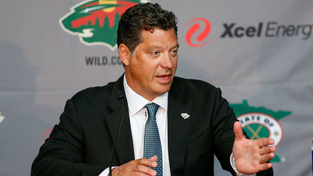 ST. PAUL, MN - AUGUST 22: Minnesota Wild general manager Bill Guerin speaks with the media at a press conference announcing his position at Xcel Energy Center on August 22, 2019 in St. Paul, Minnesota.