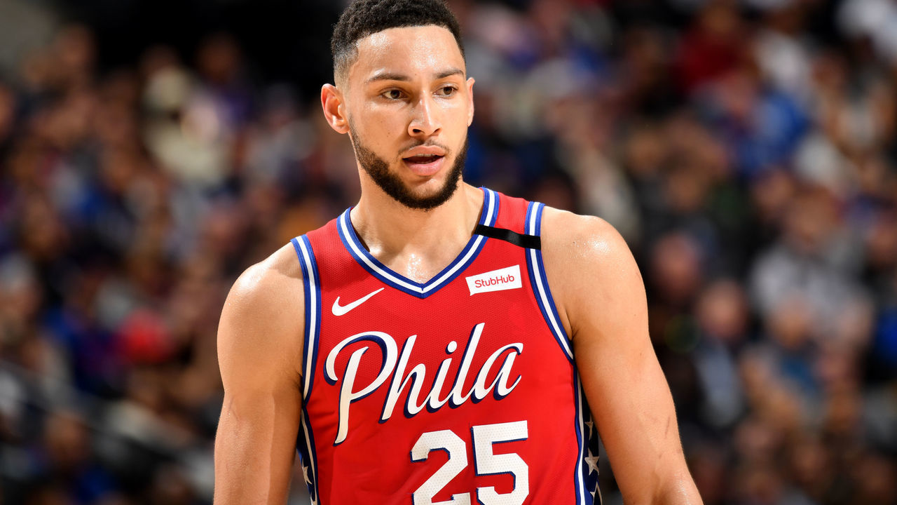 PHILADELPHIA, PA - FEBRUARY 11: Ben Simmons #25 of the Philadelphia 76ers looks on during a game against the LA Clippers on February 11, 2020 at the Wells Fargo Center in Philadelphia, Pennsylvania NOTE TO USER: User expressly acknowledges and agrees that, by downloading and/or using this Photograph, user is consenting to the terms and conditions of the Getty Images License Agreement. Mandatory Copyright Notice: Copyright 2020 NBAE