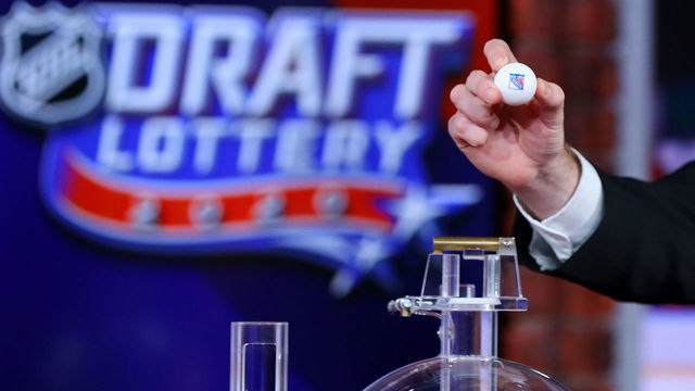 SECAUCUS, NEW JERSEY - AUGUST 10: The New York Rangers are selected No. 1 during Phase 2 of the 2020 NHL Draft Lottery on August 10, 2020 at the NHL Network's studio in Secaucus, New Jersey.