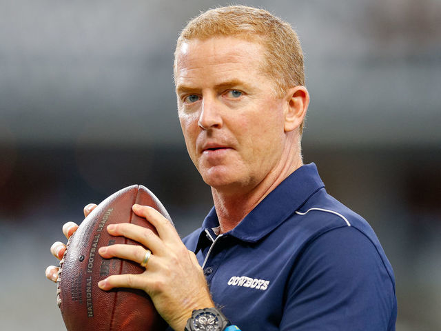 Head Coach Jason Garrett of the Dallas Cowboys throws a football News  Photo - Getty Images