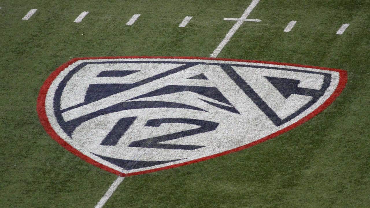 TUCSON, AZ - SEPTEMBER 01: Pac-12 Logo during a college football game between the Brigham Young Cougars and Arizona Wildcats on September 01, 2018, at Arizona Stadium in Tucson, AZ. BYU defeated Arizona 28-23.