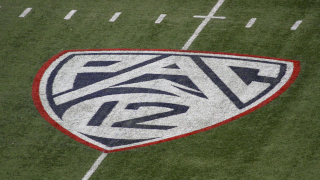 TUCSON, AZ - SEPTEMBER 01: Pac-12 Logo during a college football game between the Brigham Young Cougars and Arizona Wildcats on September 01, 2018, at Arizona Stadium in Tucson, AZ. BYU defeated Arizona 28-23.