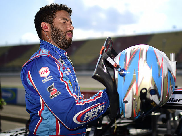BROOKLYN, MICHIGAN - AUGUST 09: Bubba Wallace, driver of the #43 Victory Junction Chevrolet, prepares for the NASCAR Cup Series Consumers Energy 400 at Michigan International Speedway on August 09, 2020 in Brooklyn, Michigan.