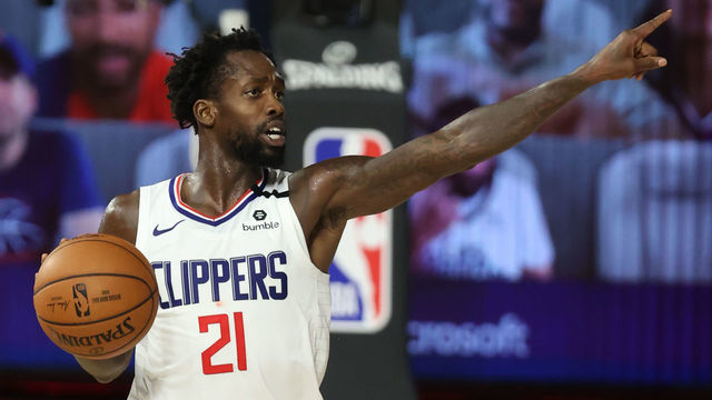 Orlando, FL - AUGUST 1: Patrick Beverley #21 of the LA Clippers handles the ball against the New Orleans Pelicans on August 1, 2020 at HP Field House at ESPN Wide World of Sports in Orlando, Florida. NOTE TO USER: User expressly acknowledges and agrees that, by downloading and/or using this Photograph, user is consenting to the terms and conditions of the Getty Images License Agreement. Mandatory Copyright Notice: Copyright 2020 NBAE