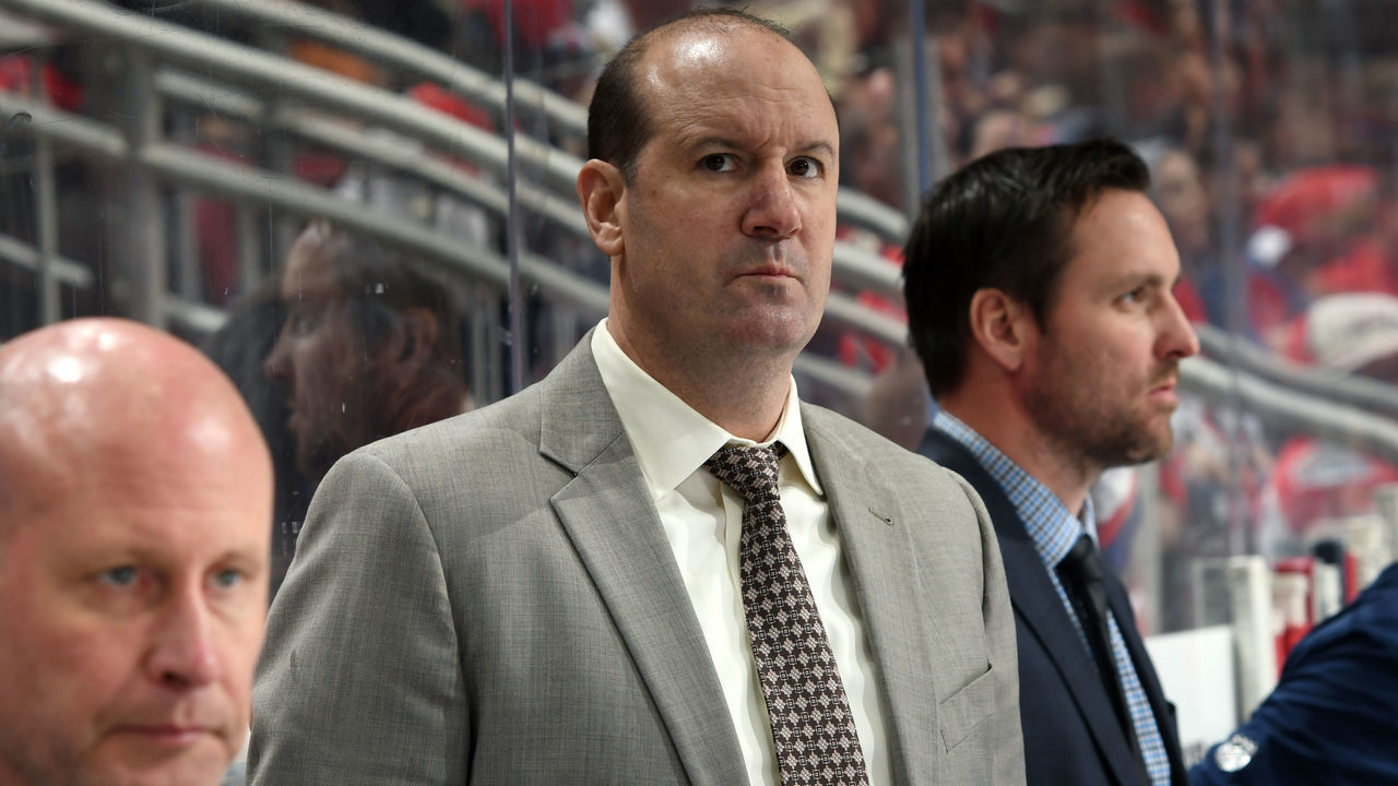 GLENDALE, ARIZONA - FEBRUARY 15: Head coach Todd Reirden of the Washington Capitals looks on from the bench during the third period of the NHL hockey game against the Arizona Coyotes at Gila River Arena on February 15, 2020 in Glendale, Arizona.