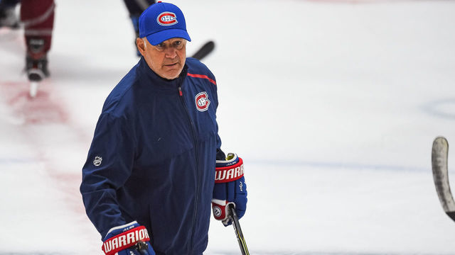 MONTREAL, QC - JULY 17: Look on Montreal Canadiens head coach Claude Julien watching over his players during drills at the Montreal Canadiens training camp on July 17, 2020, at Bell Sports Complex in Brossard, QC