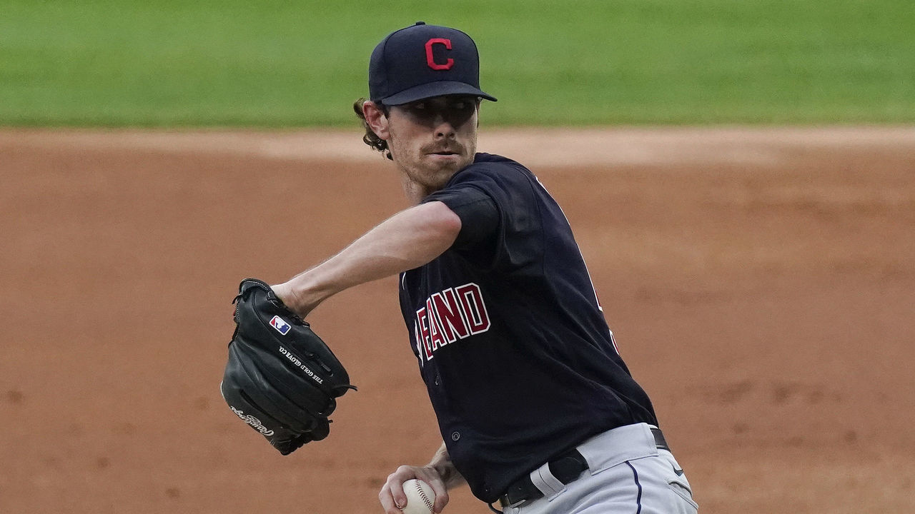 CHICAGO, ILLINOIS - AUGUST 09: Shane Bieber #57 of the Cleveland Indians throws a pitch during the second inning of a game against the Chicago White Sox on August 09, 2020 in Chicago, Illinois.