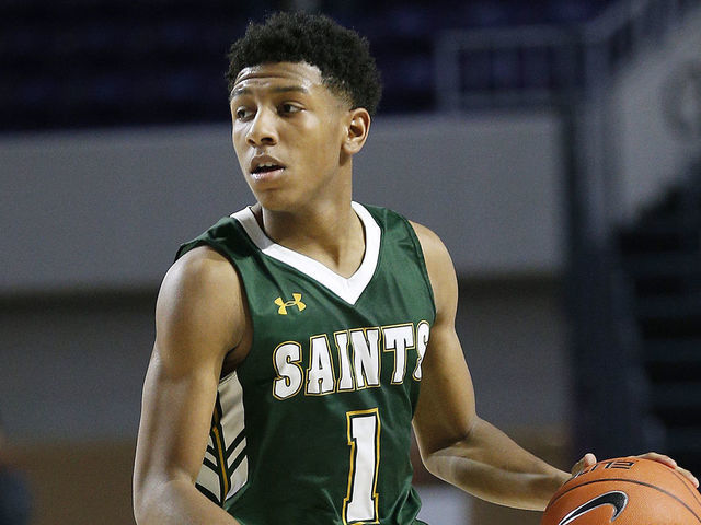 FORT MYERS, FLORIDA - DECEMBER 18: Kennedy Chandler #1 of Briarcrest Christian School in action against Archbishop Stepinac High School during the City of Palms Classic Day 1 at Suncoast Credit Union Arena on December 18, 2019 in Fort Myers, Florida.