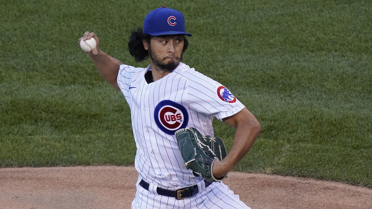 CHICAGO, ILLINOIS - AUGUST 13: Yu Darvish #11 of the Chicago Cubs throws a pitch during the first inning of a game against the Milwaukee Brewers at Wrigley Field on August 13, 2020 in Chicago, Illinois.