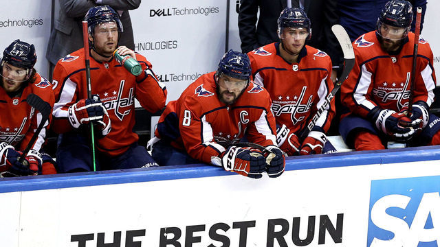 TORONTO, ONTARIO - AUGUST 14: Alex Ovechkin #8 of the Washington Capitals reacts to his teams 5-2 deficit against the New York Islanders during the third period in Game Two of the Eastern Conference First Round during the 2020 NHL Stanley Cup Playoffs at Scotiabank Arena on August 14, 2020 in Toronto, Ontario.