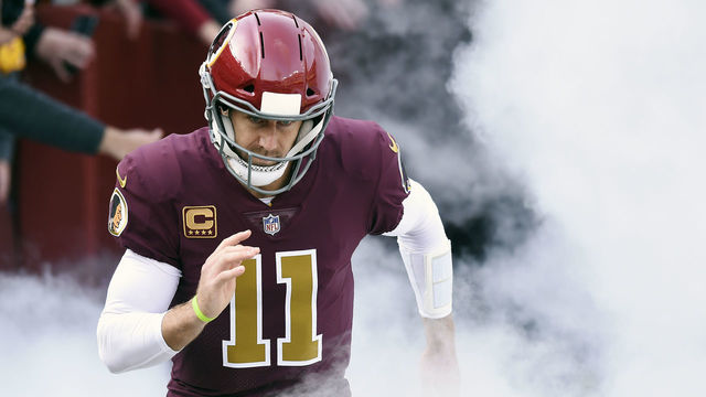 LANDOVER, MD - NOVEMBER 18: Alex Smith #11 of the Washington Redskins is introduced before a game against the Houston Texans at FedExField on November 18, 2018 in Landover, Maryland.